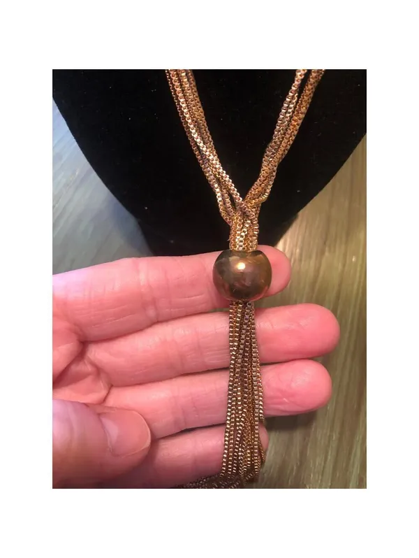 Beya Vintage EUC Gold Tone Multi Strand Tassel Necklace - Image 4