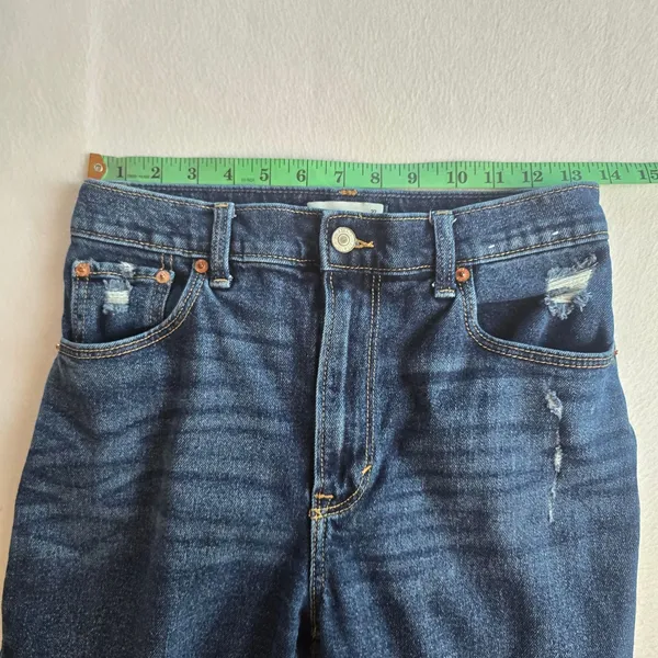 Abercrombie & Fitch‎ The 90s Straight Ultra High Rise Dark Wash Jeans Size 27/4R - Image 5