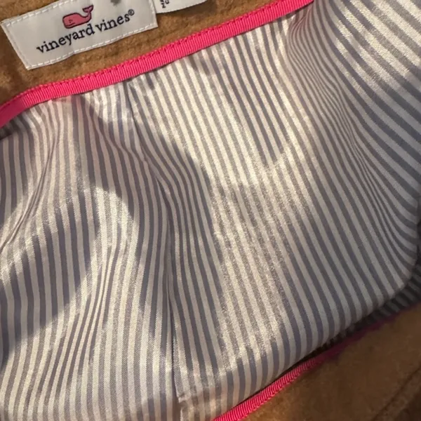 Vineyard Vines Beige Wool Blend Lined Mini Skirt With Pockets Women Sz 8 - Image 10