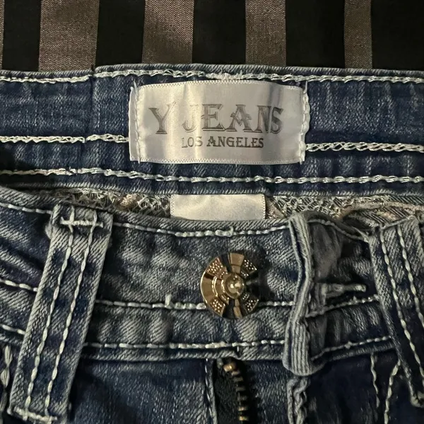 Los Angeles Apparel Embellished Blue Denim‎ Jeans - Image 11