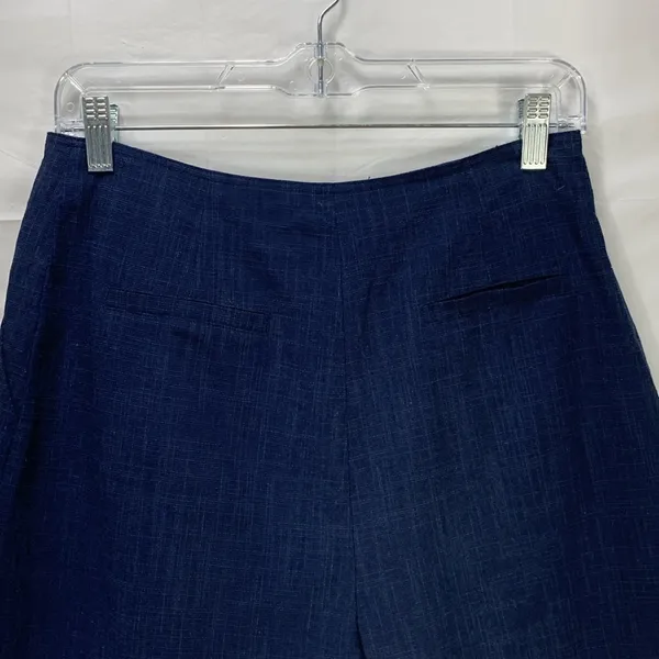 Gilli Navy Blue Linen Button Fly High Waisted Shorts Size Medium - Image 6