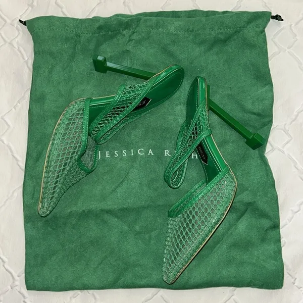 Jessica Rich Green Fish Net Slip-on Pump Shoes(Size 38) - Image 11
