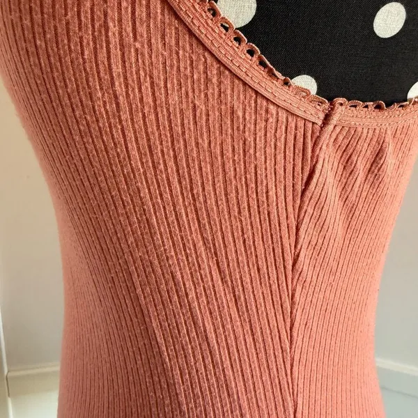 5/$35 Destined Womens Tank Tops 2 Sz S M Peach Light Yellow Ribbed Knit Cropped - Image 13