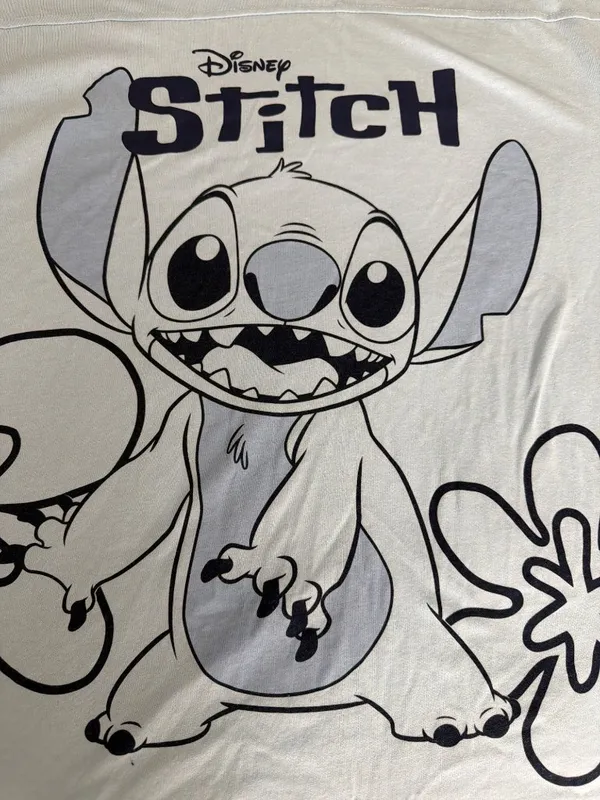 Disney Stitch Graphic V Neck T Shirt Light Blue Hawaii Plus Size XL 16/18 - Image 2