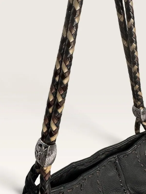Brighton Baretta Black Pebbled Leather Shoulder Bag - Image 7