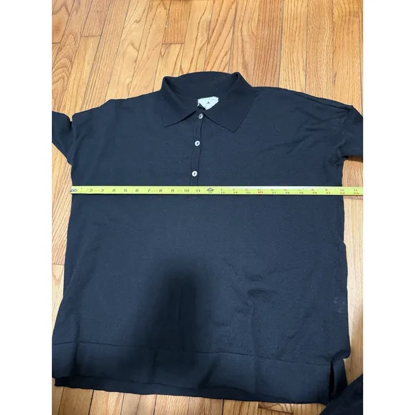 Tuckernuck Black Linen Blend Clayton Knit Polo‎ Top Size XS/S - Image 8