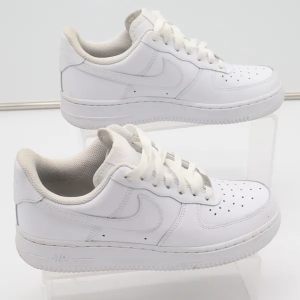 Nike Air Force 1 07 Womens 6.5 White Low Top Sneakers 315115-112 Triple White - Image 2