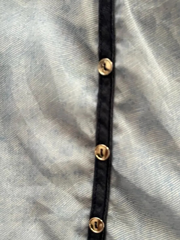Vintage Blue tie front top. - Image 6