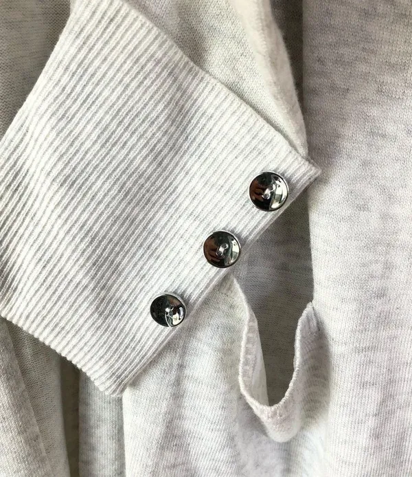 Verve Ami Gray Sweater Cardigan with button accent M - Image 3