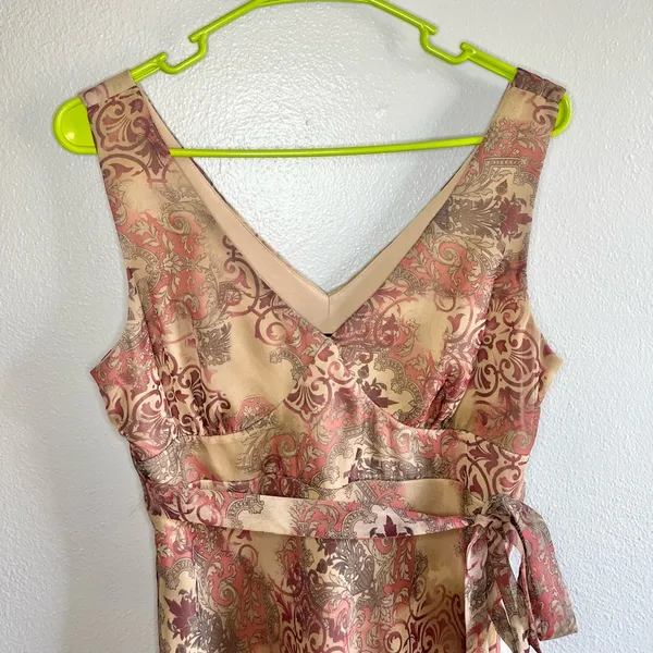 [New York and Company] Vintage Ruffle Hem Midi Dress- Size 8 - Image 6