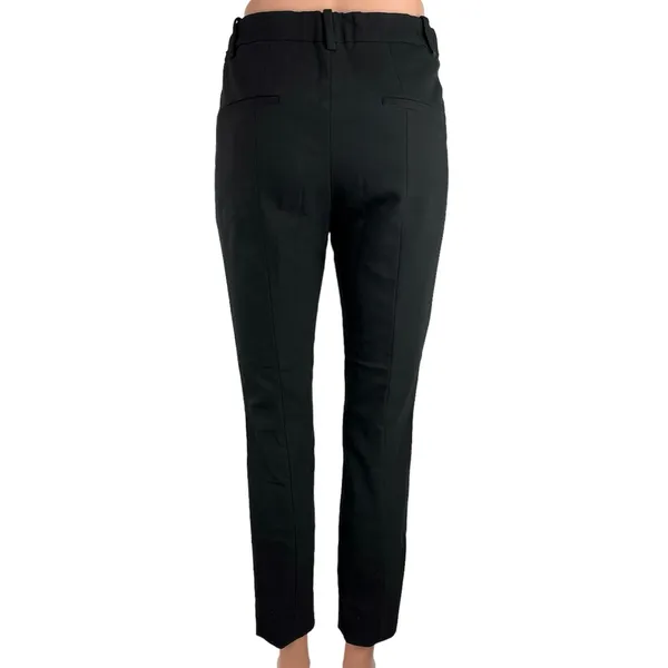 Zara Woman Black Mid Rise Side Zip Straight Leg Trouser Dress Pants Size S - Image 3