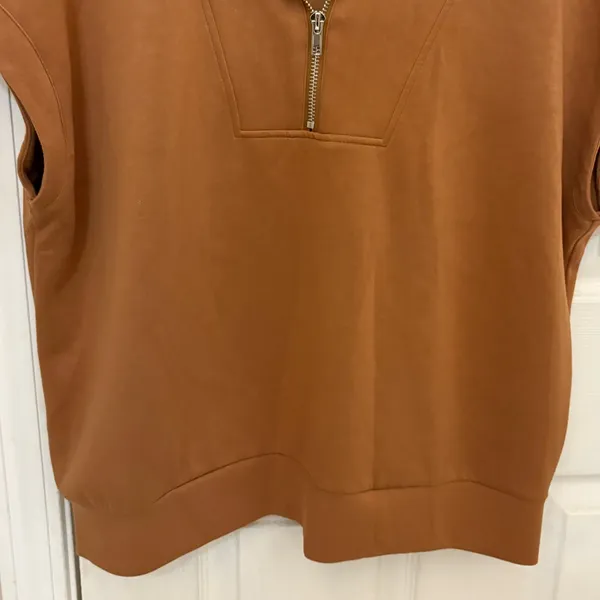Anrabess Short Sleevr Quarter Zip Sweatshirt Top - Image 6