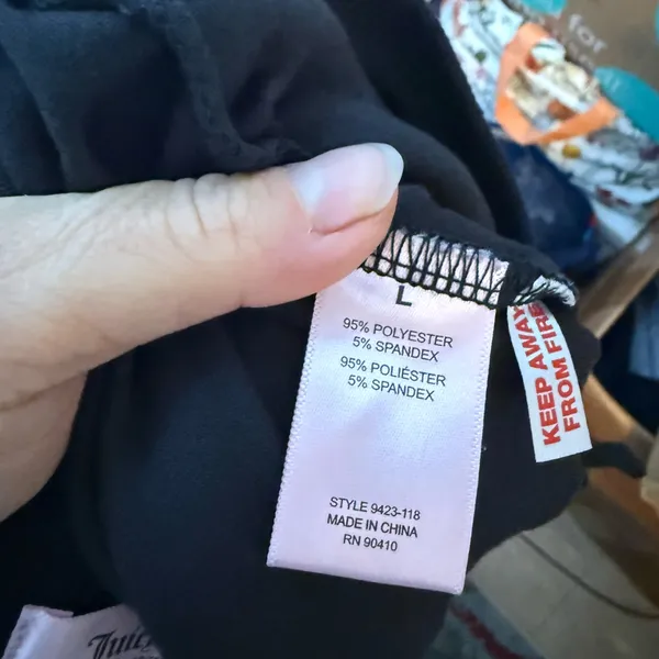 Juicy Couture Black Velour Spellout Y2K Sleep Pants - Image 4