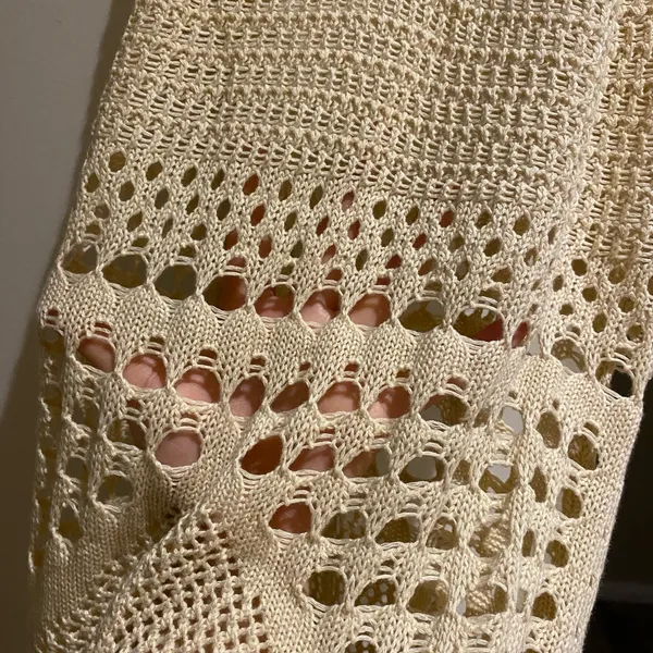 Elegant Cream Crochet maxi Dress - Image 5