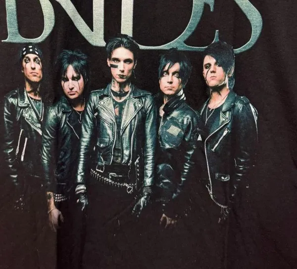 Black Veil Brides Leather Portrait Gothic Metal Band Tee XL - Image 2