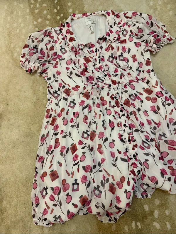 Maeve Anthropologie Floral Perfume Print Puff Sleeve Dress XLP Plus Petite - Image 4