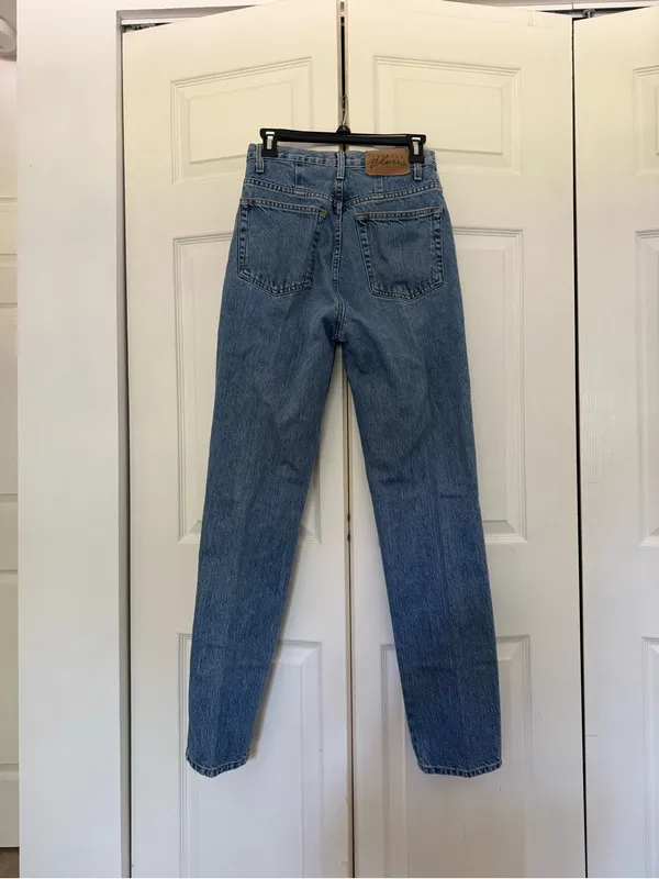 Vintage Express Women's Blue Jeans Straight Skinny High Waisted Size 7/8 Long - Image 9