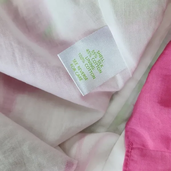 Lilly Pulitzer Blair Silk Dress strapless Ruffle hem‎ in Hot Pink size 6 Small - Image 9