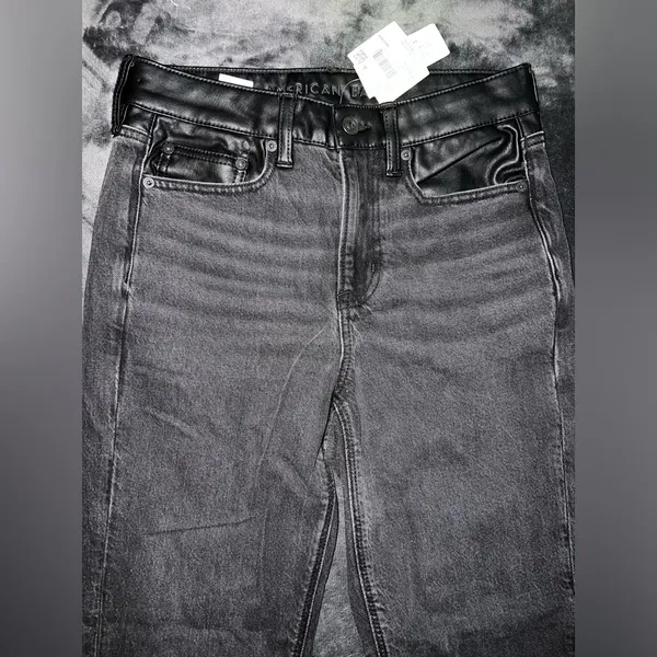 American Eagle Vegan Leather Ankle Straight Jean Size 4 Short New with tags - Image 13