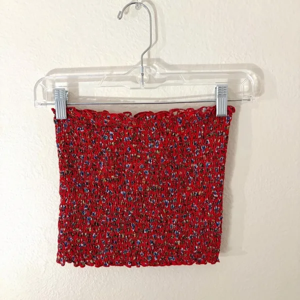 windsor red floral strapless bandeau top - Image 2