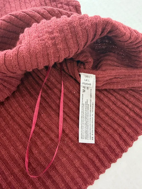 Free People FP Beach Burgundy Ribbed Knit Crop Tank Top Large NWT - Image 6