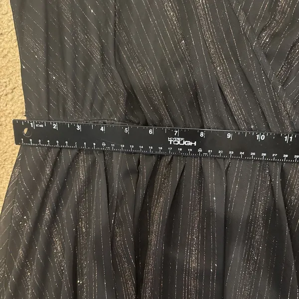 Alexa B Nites 14 Dress Sheer Metallic Gold Tread Maxi - Image 7
