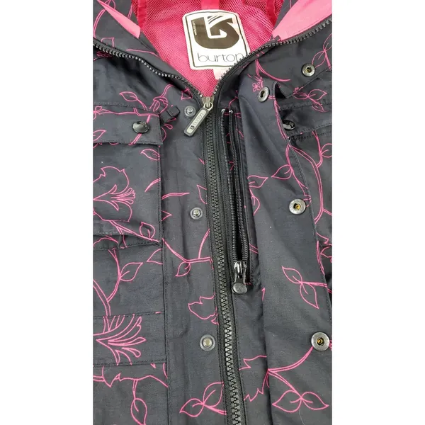 Vintage Burton Y2k Ski‎ Parka Jacket Black Pink Snowboard Hooded Women's Medium - Image 6