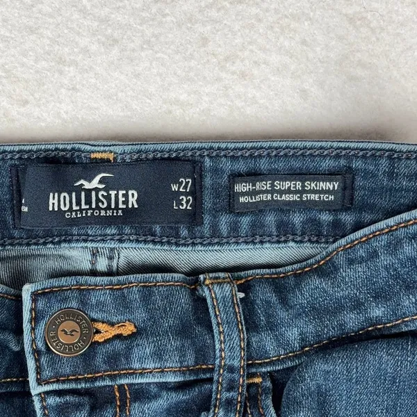 Hollister High Rise Super Skinny Jeans Women’s 27/32 5L Blue Distressed Stretch - Image 3