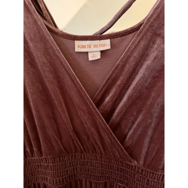 Knox Rose Rose Pink Velvet Long Sleeve A-Line Dress XS - Image 7