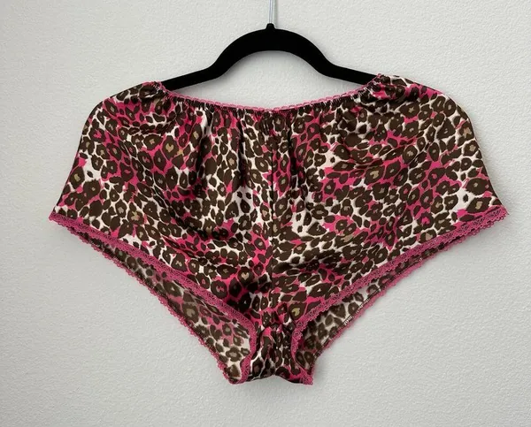 Flora Nikrooz Pink brown lace leopard print nighty lingerie Set - Image 5