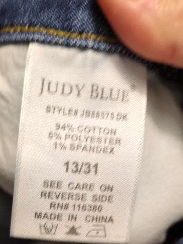 Judy Blue High Waist "Tummy Control" Classic Straight Jeans 88575 Sz. 13/31 - Image 8