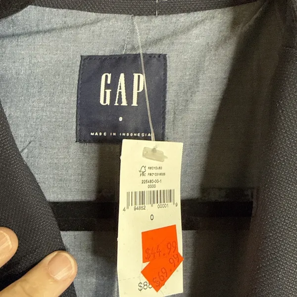 Gap Womens Size 0‎ Navy Blue Icon Blazer PQ Uniform Academia Preppy School NEW - Image 5