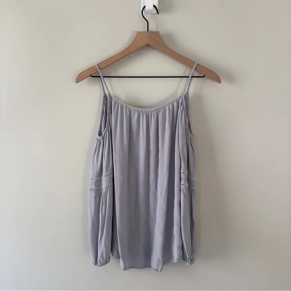 ASTR the Label cold shoulder peasant top Women's periwinkle Spaghetti Strap bow - Image 2