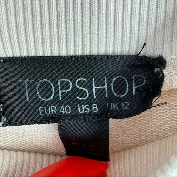 Topshop Oversized Slouchy Mock Neck Sweatshirt Nude‎ Pink Size 8 - Image 9