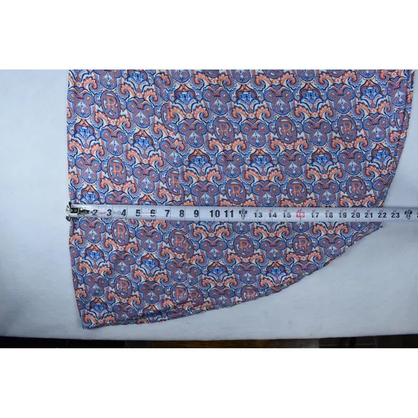 Disney Parks Mickey Mouse Paisley Keyhole Back Maxi Dress Orange Blue Large - Image 7