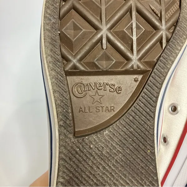 Converse white lace up sneakers women’s size 9‎ casual skater skateboard canvas - Image 6