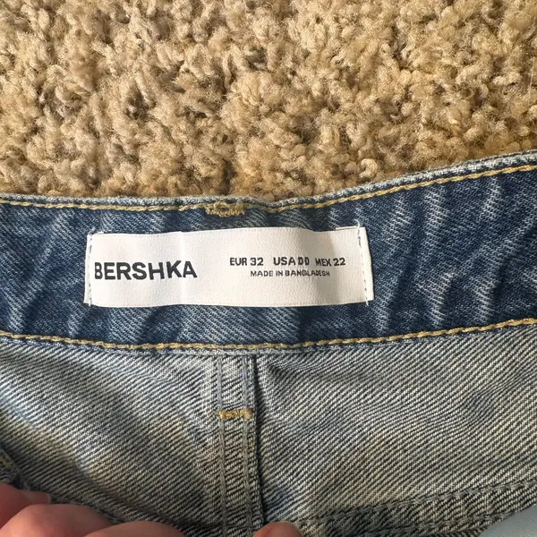 Bershka High Waisted Wide Leg Denim Jeans Y2K/2000s Baggy Size 00 Waist - Image 6