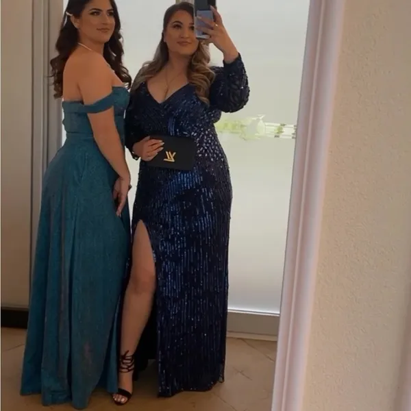 Sparkling Blue Gown Size 6 - Image 2
