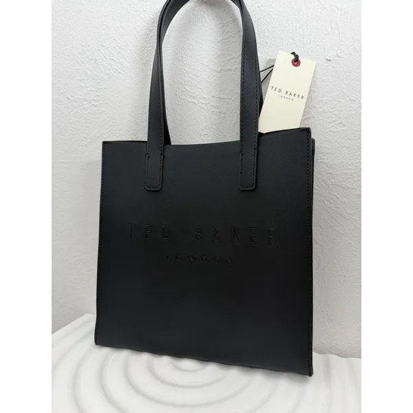 Ted Baker London The Icon Black Mini Tote Bag NWT Logo‎ Embossed - Image 2