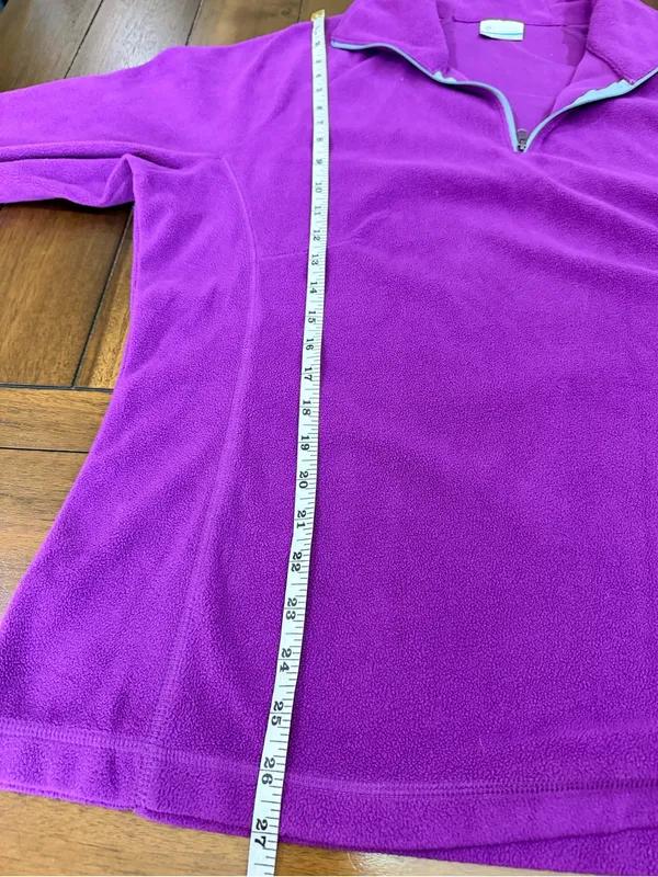 Columbia Women 1X Purple Fleece 1/4 Zip Pullover Glacial Mock Neck Sweater Top - Image 3