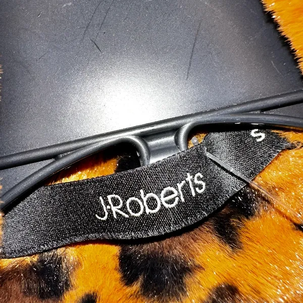 42. J roberts leopard fur crop jacket small Brown - Image 3