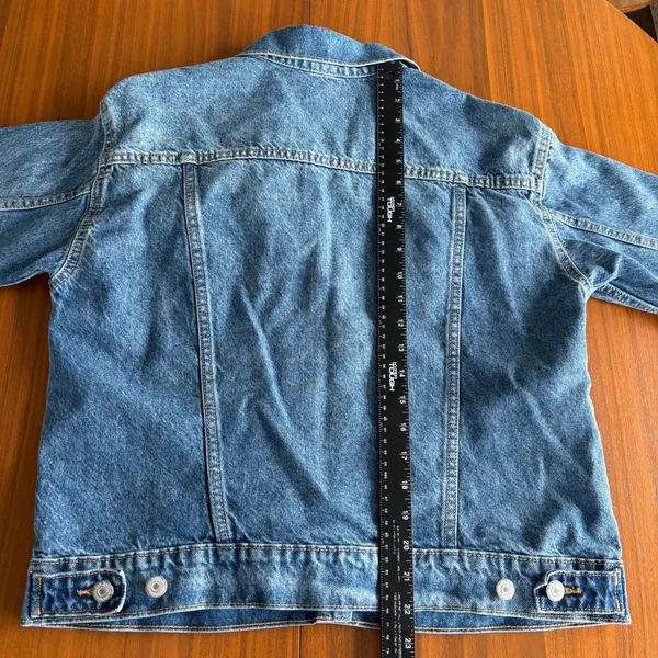 Old Navy Denim Jacket M Relaxed Classic Medium Wash Trucker Fall Layering Preppy - Image 13