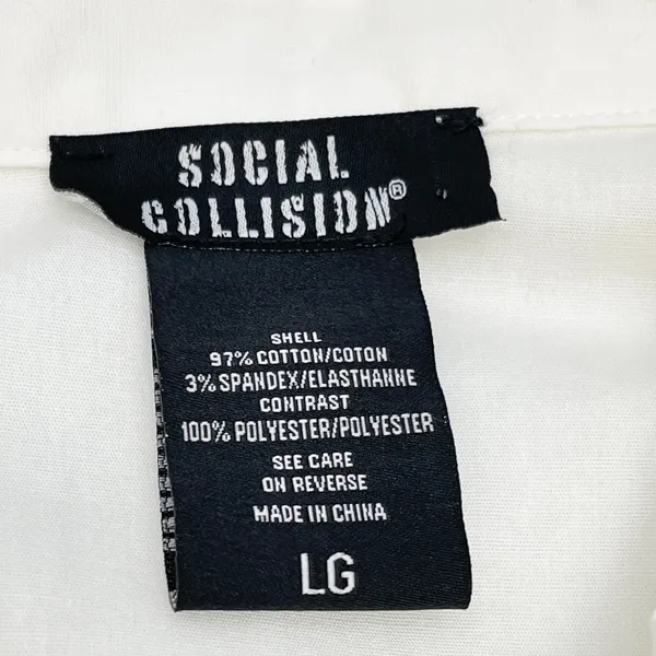 Social Collision Women Crop Shirt Size L Ruched Y2K Indie Sleaze Punk Hot Topic - Image 8