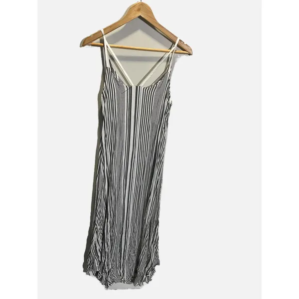 Michael Stars Reversible Midi Dress Womens XS Black White‎ Striped V-Neck Casual - Image 4