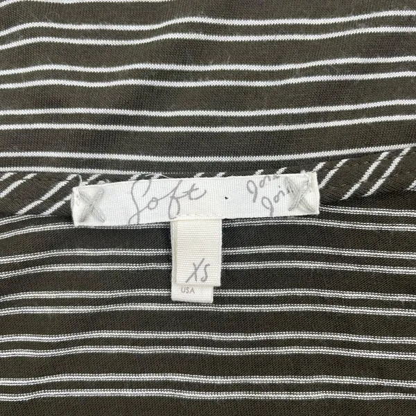Soft Joie 3/4 Dolman Sleeves V Neck Striped Casual Top Green Size XS - Image 8