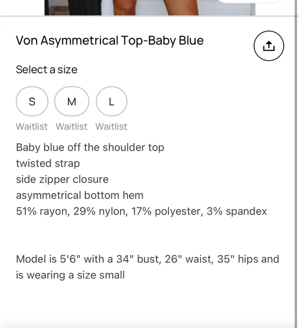 These Three Boutique Asymmetrical top baby blue - Image 8
