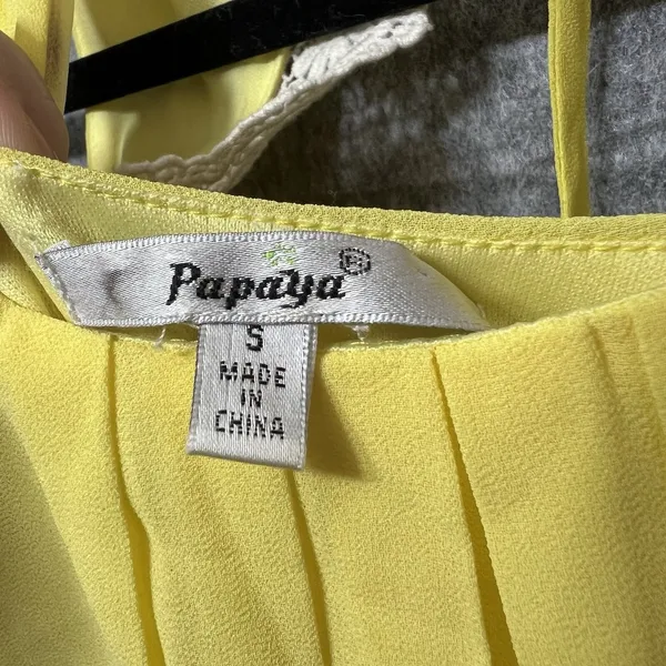 Papaya Yellow Sleeveless Lace Back‎ Cutout Mini Dress 20369D Small NWT - Image 7