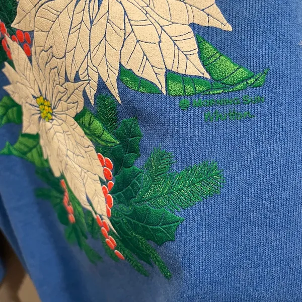 Cute floral 80s collared cottagecore granny sweatshirt ugly holiday Christmas - Image 5