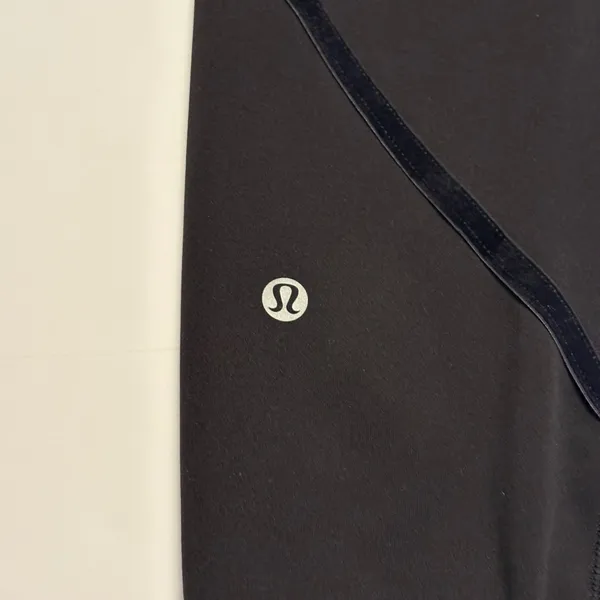 Lululemon High Rise Leggings Womens 4 Black Floral Mesh Velvet Trim W5BGSS - Image 5
