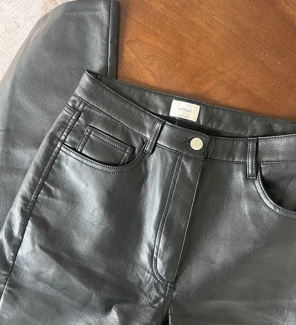 Aritzia Wilfred Faux Leather Straight Pants - Image 3